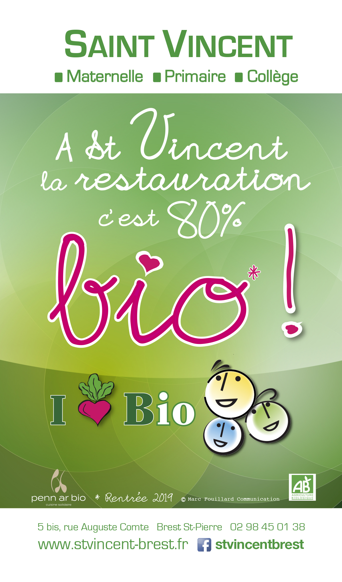 Communication pour la cantine Bio de l'école St Vincent